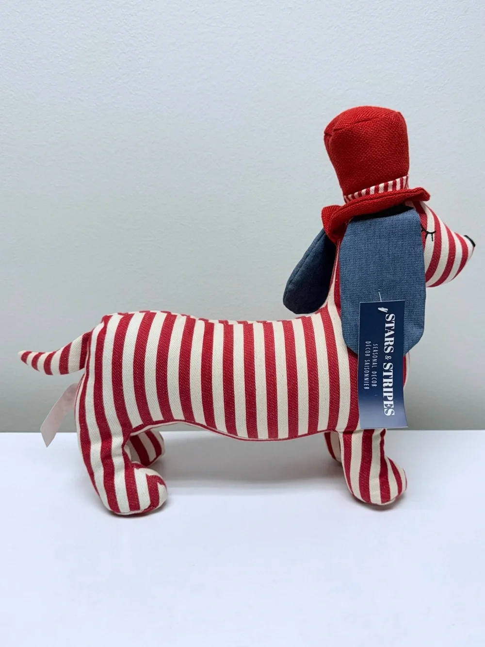 Stars & Stripes Patriotic Themed Dachshund Plush Accent Pillow, New!